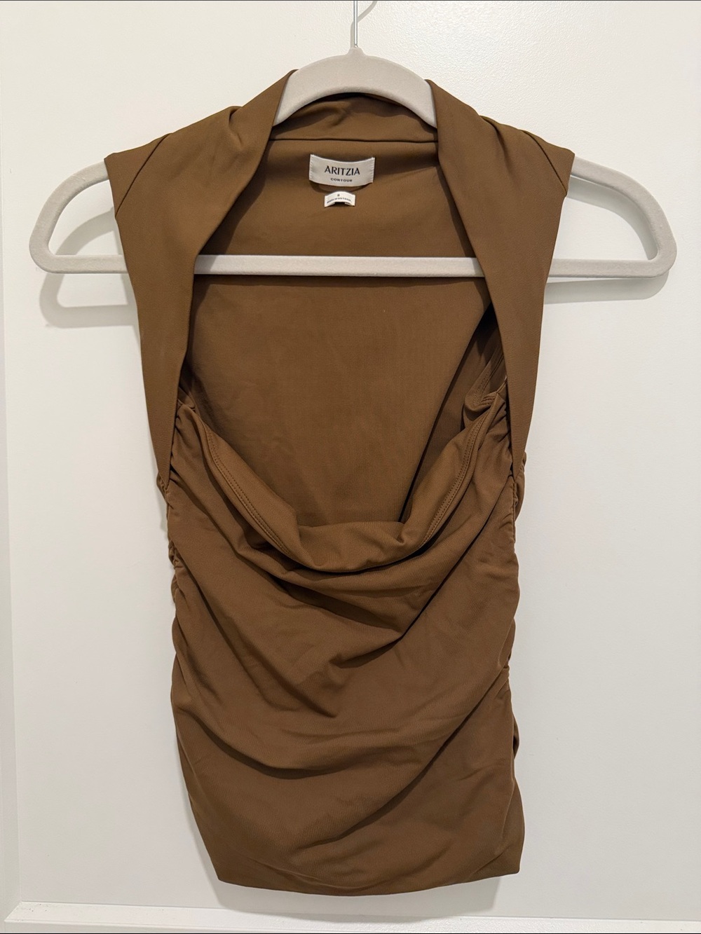 Aritzia Brown ruched top